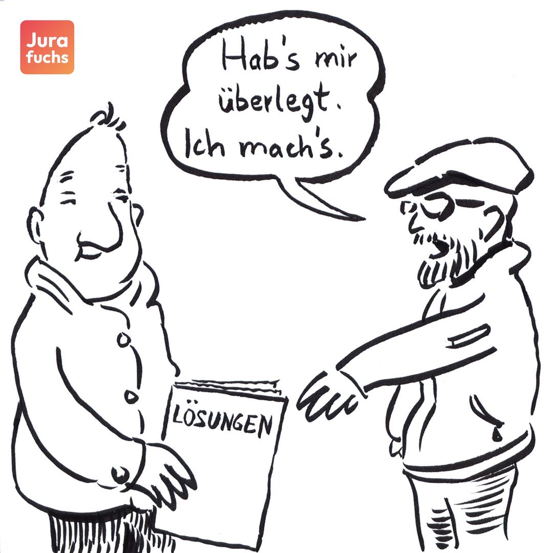 Jurafuchs Illustration: L gibt A Lösungen für das Staatsexamen. 